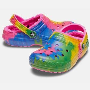 Crocs Tie Dye Rainbow Pink - Lined